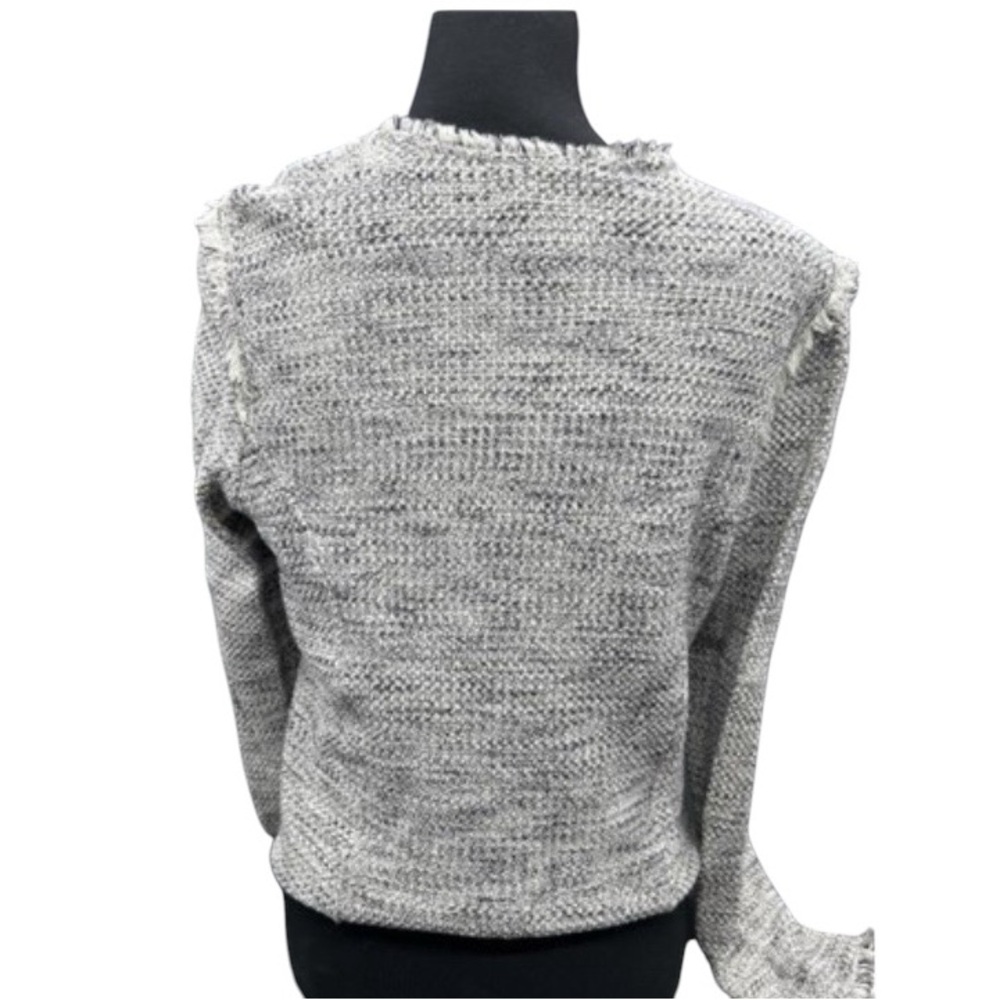 Nic + Zoe Navy and White Sweater_Fringe Mix Knit_Size Medium - Picture 2 of 7